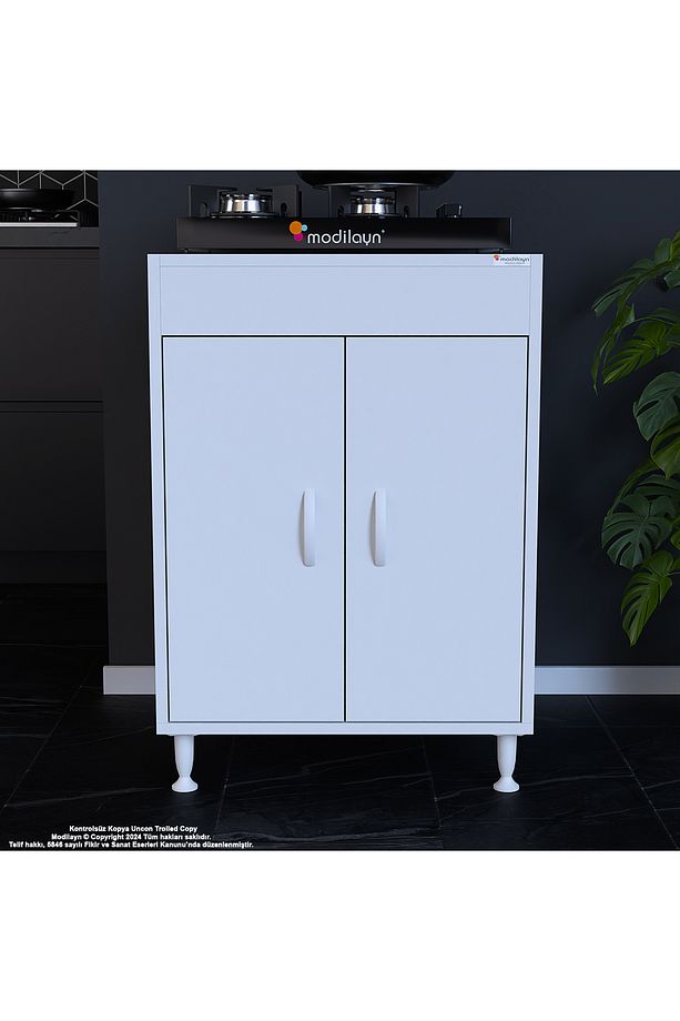 AYMEN 59,6 x 85 x 56 cm Set üstü Ocak Ve Tek Raflı Çok Amaçlı Mutfak Dolabı - 2
