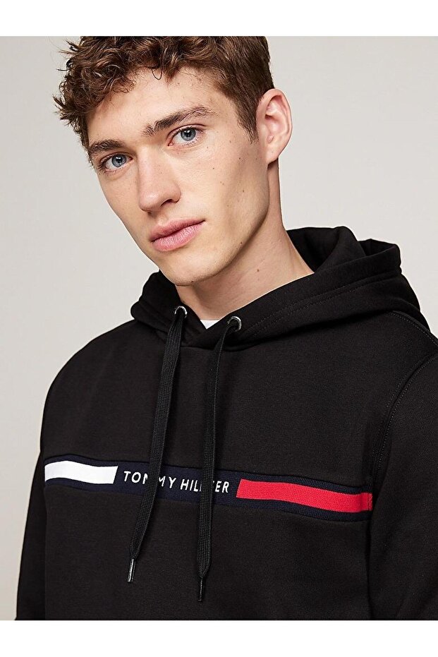 Logolu Pamuklu Regular Fit Kapüşonlu Sweat Erkek SWEAT MW0MW37361 BDS - 3