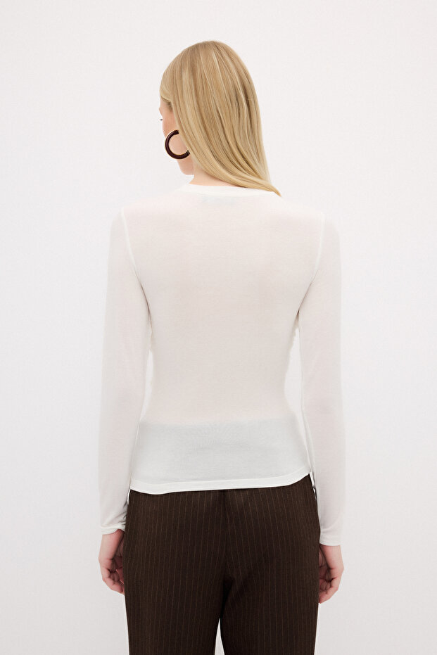 Büzgülü Örme Bluz - 7