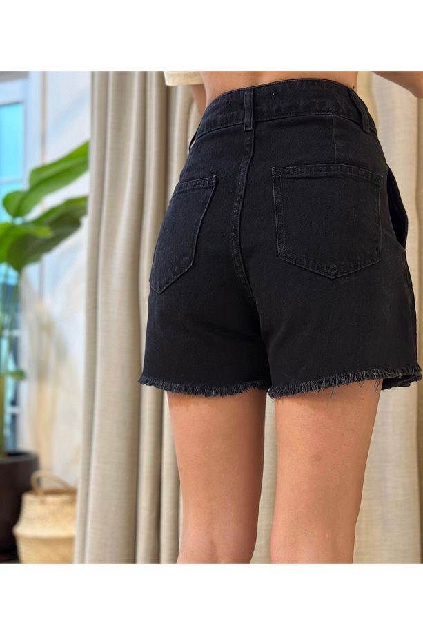 Pileli Denim Şort Etek - 4