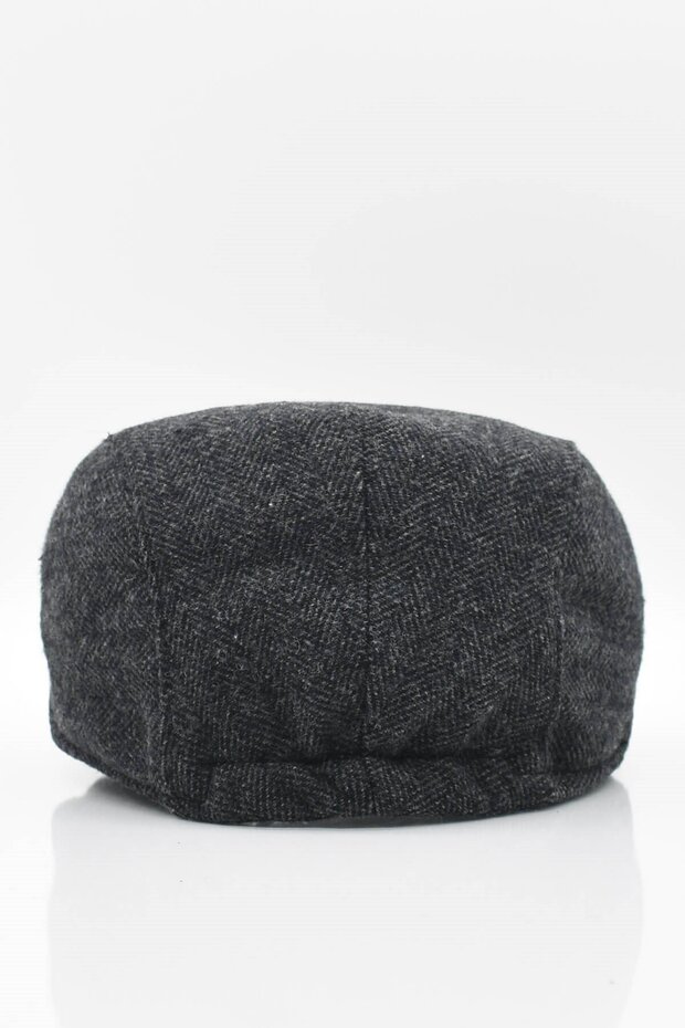 Men's Cap Herringbone Winter Flat Cap Wool Cap - 5