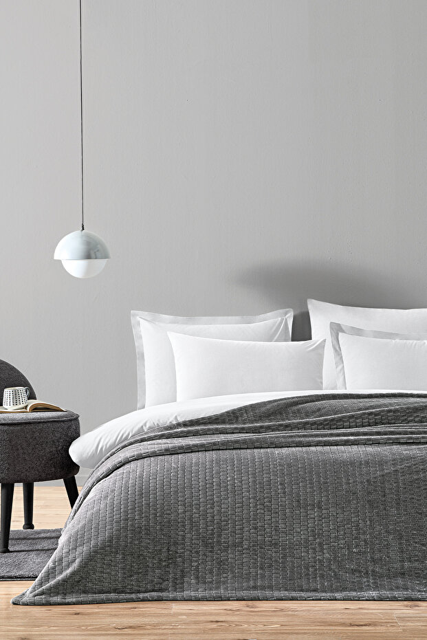 Trinity Çift Kişilik Wellsoft Battaniye - Antrasit - 1