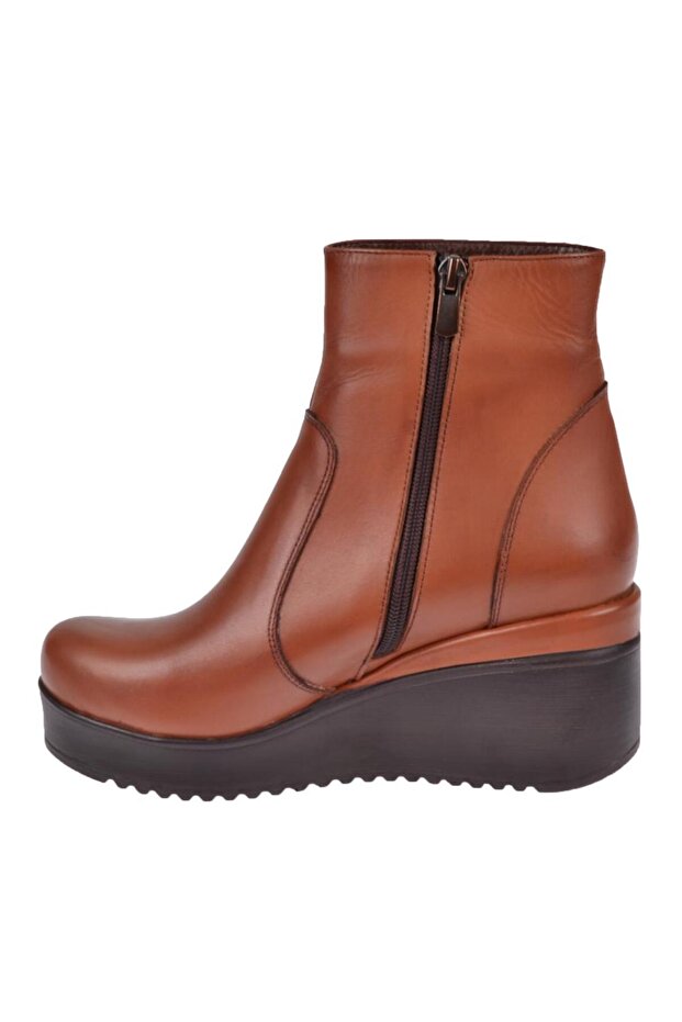 Hakiki Deri Dolgu Taban Kadın Bot AYK-300 TABA - 3