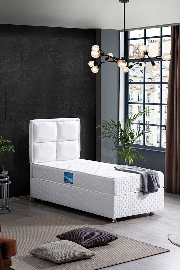 Grand Ikili Set, Tek Kişilik Baza Başlık Seti, Beyaz - 1