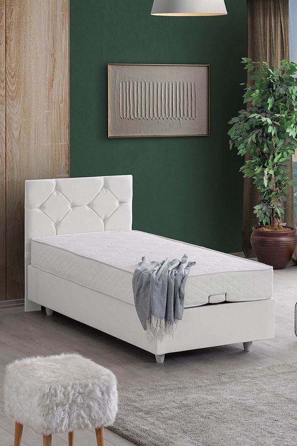 Glamis Ikili Set, Tek Kişilik Baza Başlık Seti - Beyaz - 2