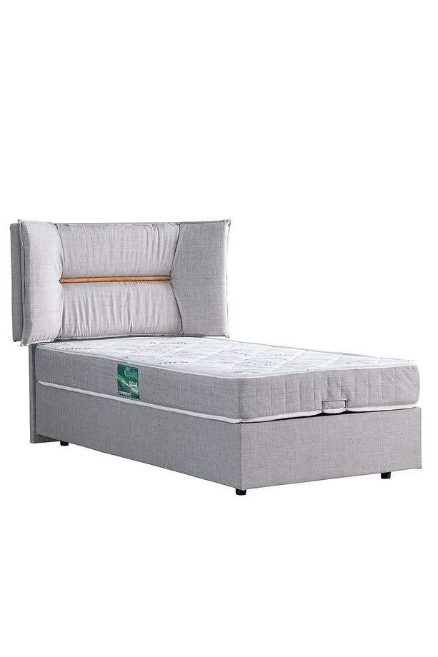 Lizbon Ikili Set, Tek Kişilik Baza Başlık Seti, Açık Gri - 6