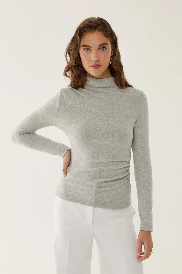 Volanlı Drape Bluz - 1