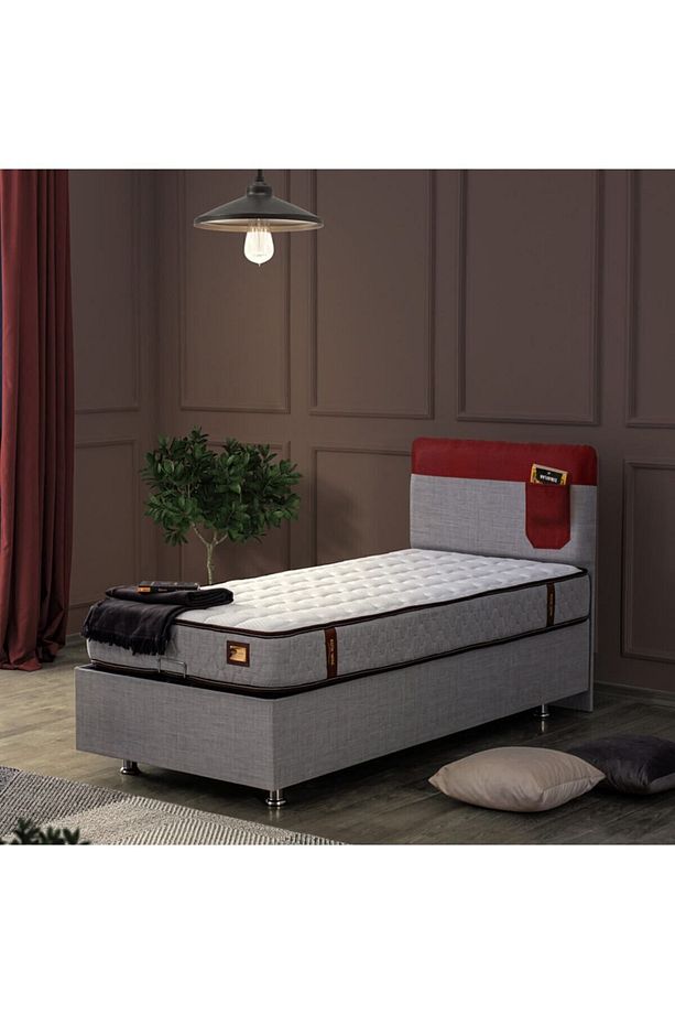 Genç Baza Seti, Flora Baza + Başlık + Ortho Soft Yatak Seti, Kırmızı - 3
