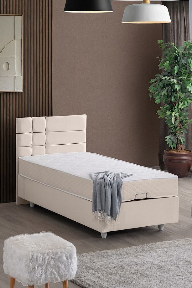 Almada Tek Kişilik Baza Başlık Letto Yatak Seti - 3