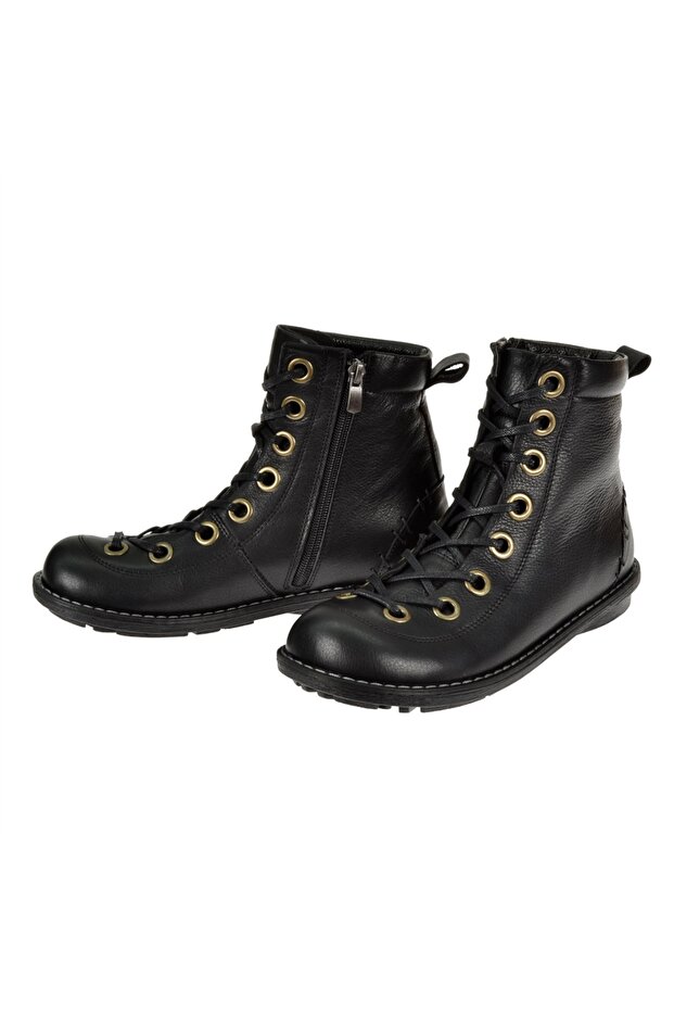 Hakiki Deri Günlük Kadın Bot PLM-34431 SİYAH - 4