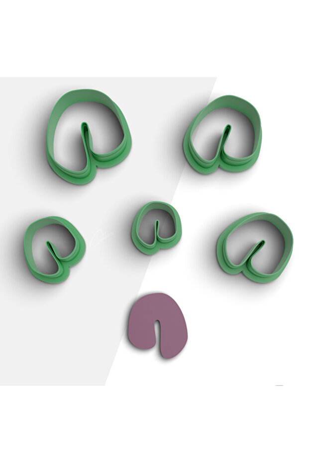 Organic Shape Polymer Clay Mold, Earring Mold, Jewelry Mold, Clay Cutter, 5 Sizes, No: 831