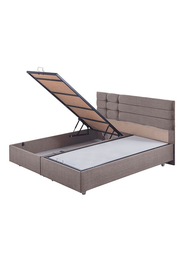 Viyana Çift Kişilik Baza Başlık Letto Yatak Seti Kahve - 4