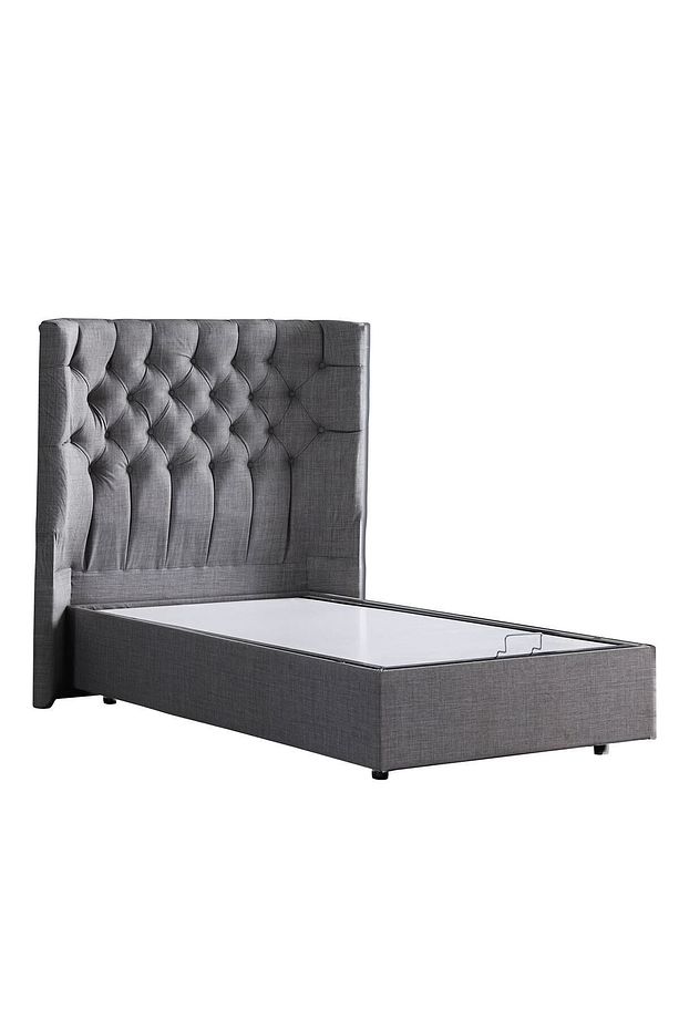 Matilda Ikili Set, Tek Kişilik Baza Başlık Seti, Gri - 5