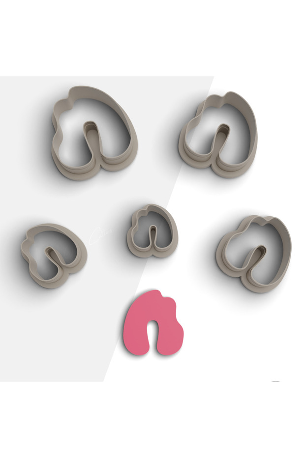 Organic Shape Polymer Clay Mold, Earring Mold, Jewelry Mold, Clay Cutter, 5 Sizes, No: 841