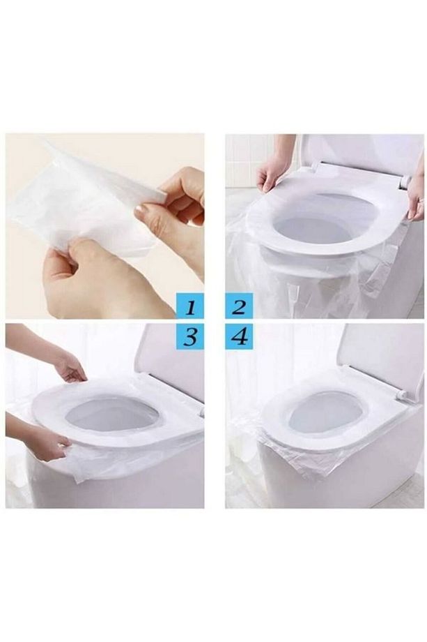 25 Adet Kullan At Klozet Örtüsü Klozet Poşeti Klozet Kapak Örtüsü Dispenseri - 6