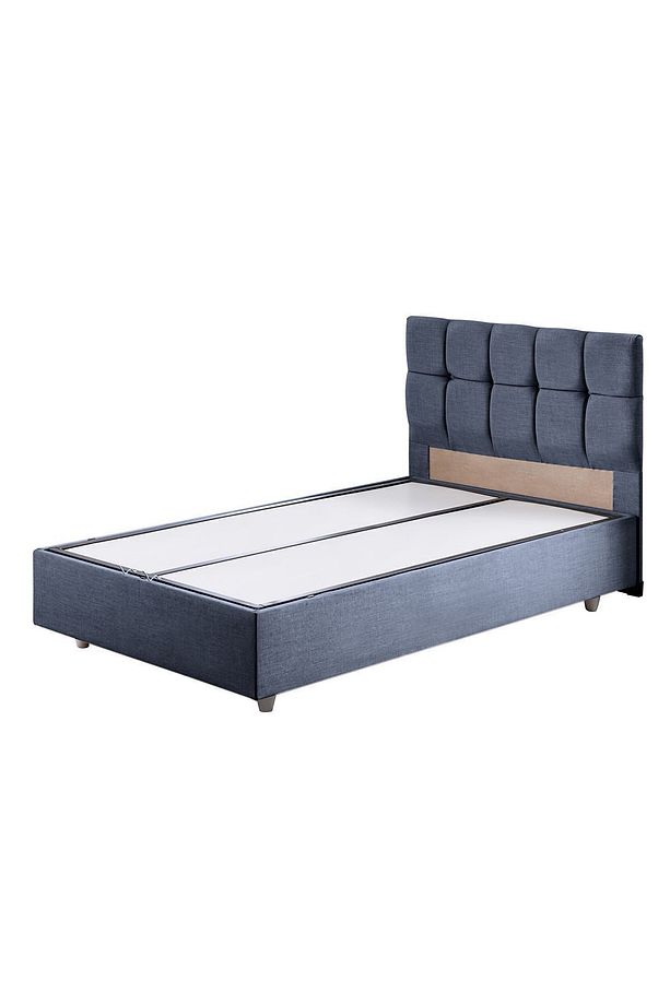 Berlin Tek Kişilik Baza Başlık Comfort Yatak Seti, Lacivert - 3
