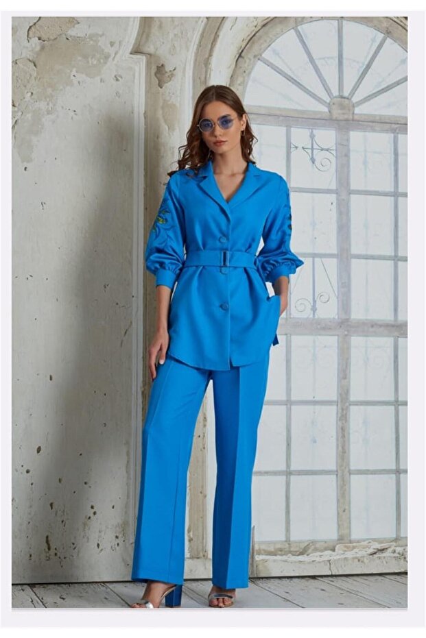 سترة مطرزة بأكمام - 2