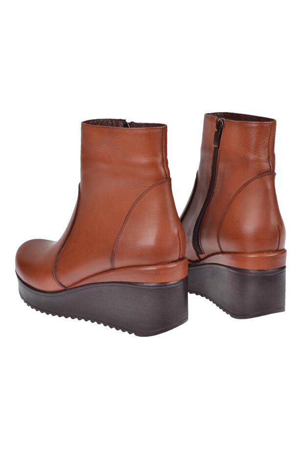 Hakiki Deri Dolgu Taban Kadın Bot AYK-300 TABA - 5