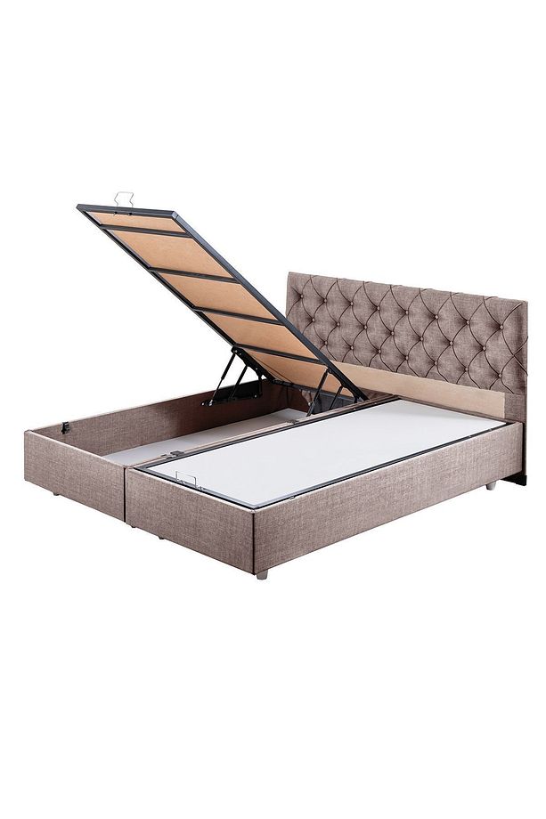 Eylül Çift Kişilik Baza Başlık Letto Yatak Seti, Kahverengi - 4
