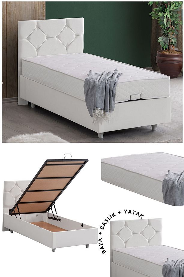 Glamis Tek Kişilik Baza Başlık Letto Yatak Seti - 1