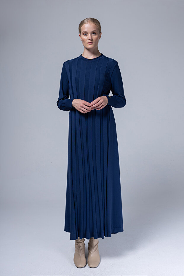 3069 ELB ÖN ARKA KALIN FİTİLLİ ELBİSE - 2