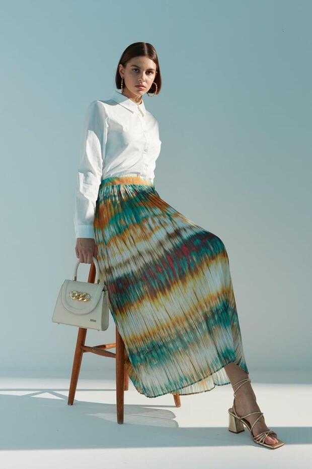 Beli Lastikli Piliseli Etek - 6