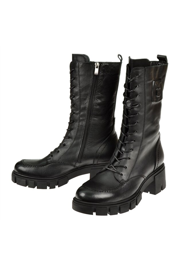 Hakiki Deri Kadın Bot ND-21047 SİYAH - 4