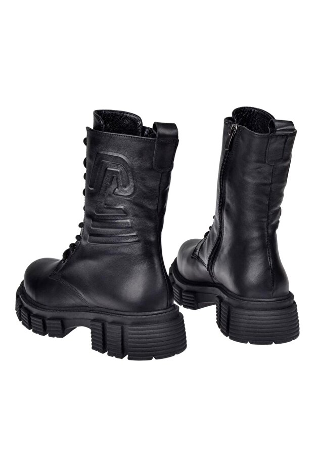 Maximino Hakiki Deri Postal Kadın Bot MX-104 SİYAH - 6