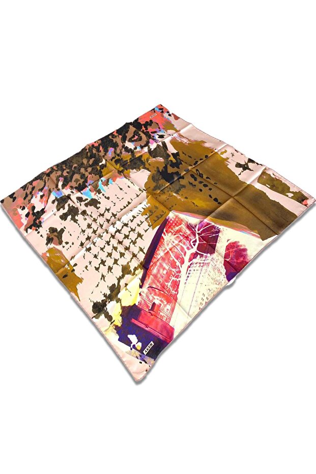 Pudra Karma Desen Tivil Ipek Eşarp 31991 - 1