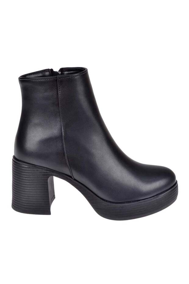 Platformlu Kalın Topuklu Kadın Bot İZ-11974 SİYAH - 2