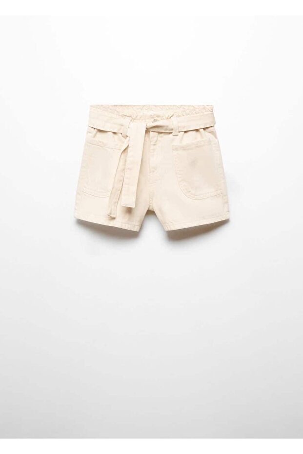 Kemerli paperbag şort - 3