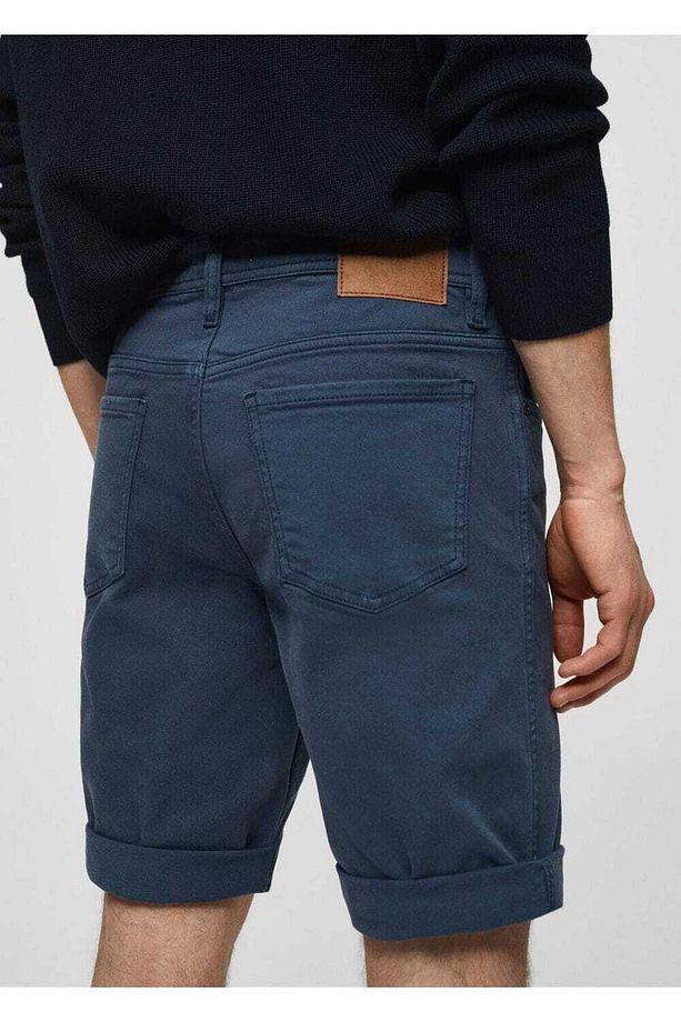 Slim fit kot bermuda şort - 6