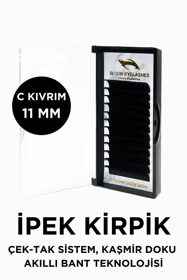 Bloom C Kıvrım 11mm Ipek Kirpik Auto-fan Çek Bırak Kolay Volüm (0.07 MM KALINLIK) - 1