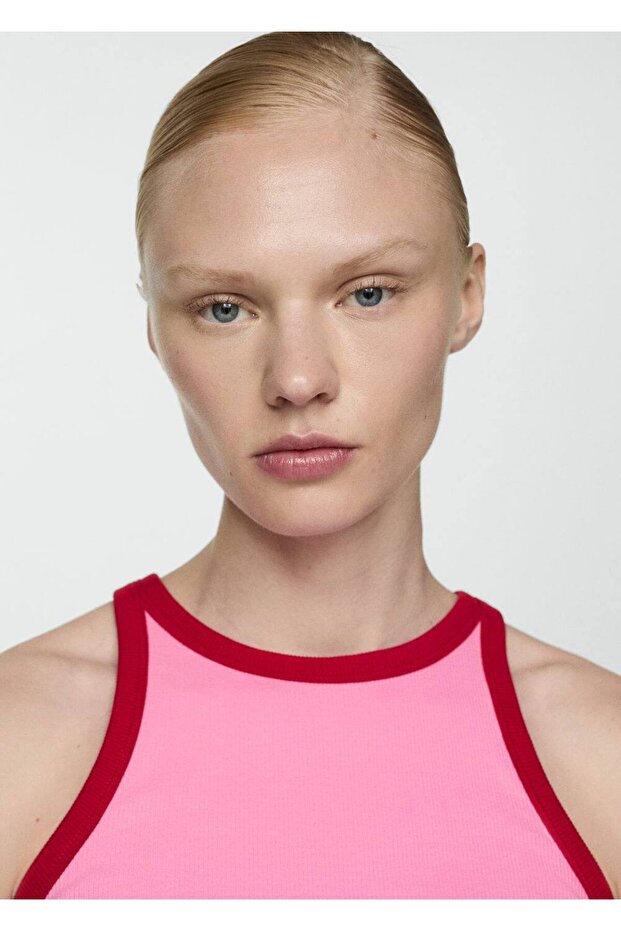 Kontrast süslemeli bluz - 5