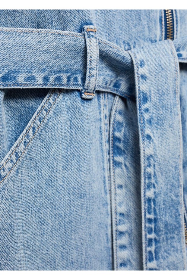 Kısa kollu denim tulum - 5