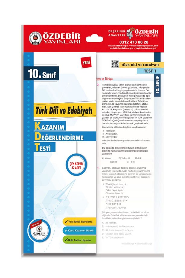 Özdebir Yayınları 10. Sınıf Sözel Yaprak Test Seti (Edebiyat, Tarih, Coğrafya) - 2