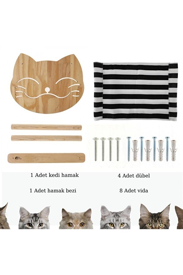 Kedi duvar yatağı, Kedi Yatağı, Kedi Yuvası, + Kedi merdiveni, 2 Adet Sol Tip Kedi Tırmanma Merdiven - 5