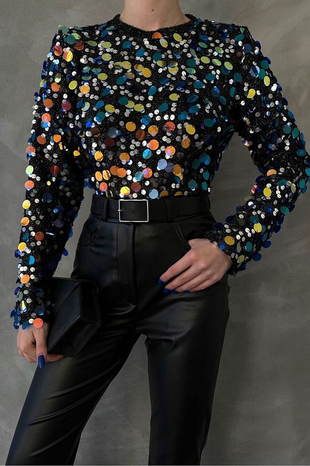 Pul Palet Disco Toptan Bluz - Pullu | - 4