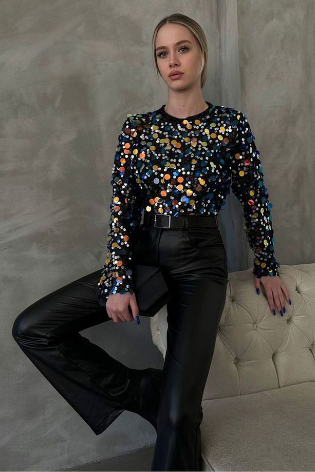 Pul Palet Disco Toptan Bluz - Pullu | - 1