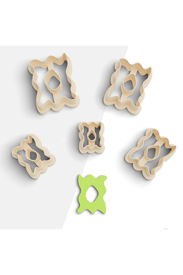 Wavy Donut Organic Shape Polymer Clay Mold, Earring Mold, Jewelry Mold, 5 Sizes, No: 854