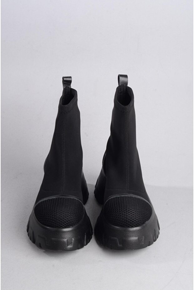 SEÇ 5840 KALIN TABANLI STREÇ BOT (Topuk Boyu: 6cm) SİYAH - 2