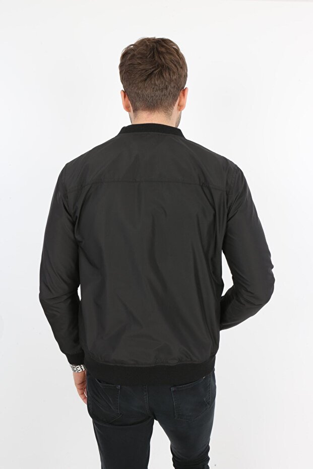 Siyah Erkek Çift Cepli Yazlık Mont - 4