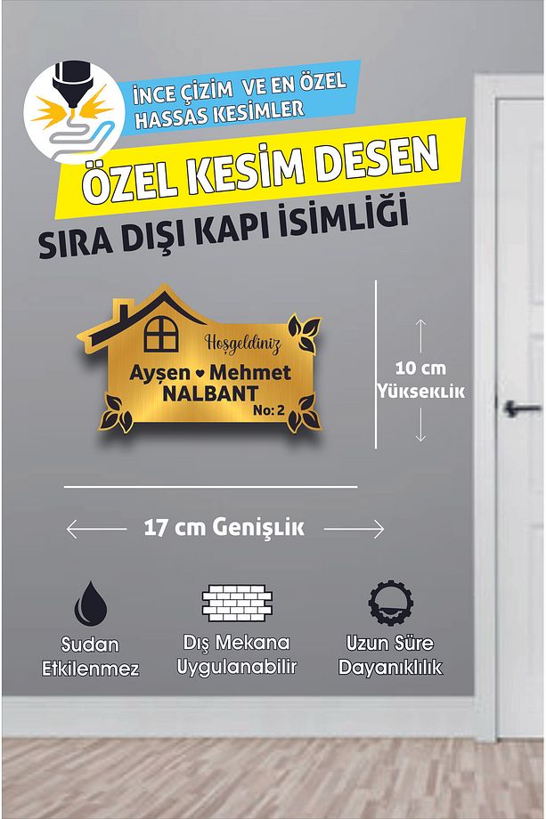 Plexi Kapı Isimliği, Gold & Gümüş Kapı Numarası, Posta Kutusu Isimliği - 3
