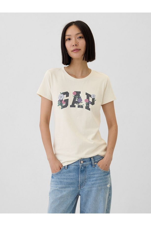 Kadın Kırık Beyaz Logo T-Shirt - 1