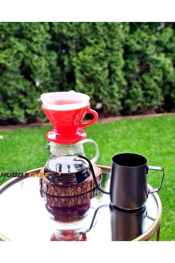 Kahve Demleme Seti V60 Dripper 600ml Seramik Fincan Kahve Demleme Ibriği - 3