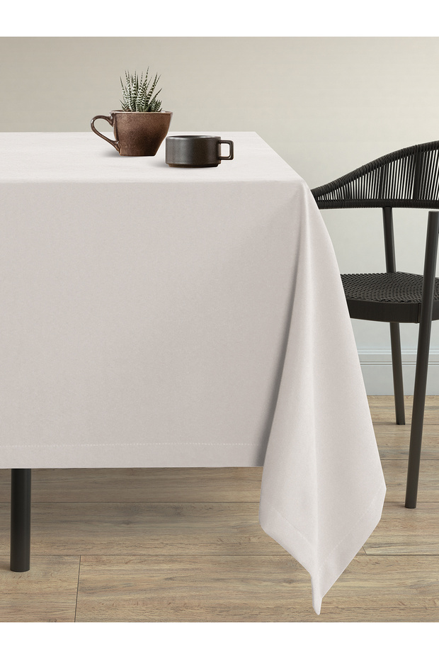 Velvet Textured Almond Paste Color Carefree Tablecloth