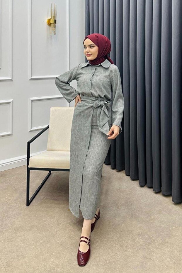 طقم بدلة رمادي - 3