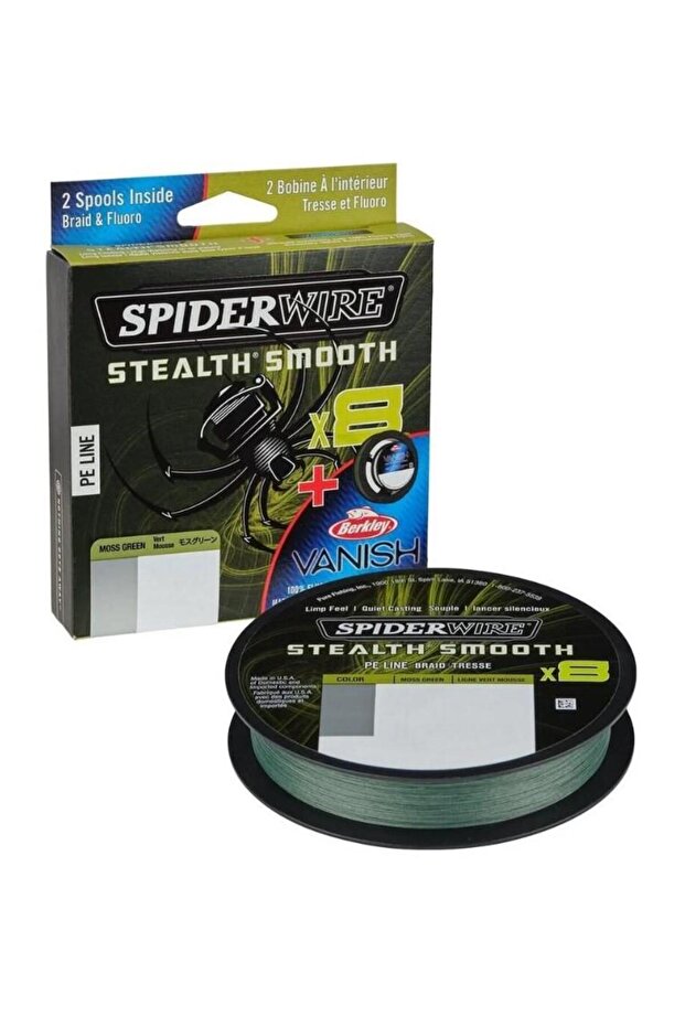 Spider Wire 8 Braid & Fluorocarbon Duo Spool System 150 & 50m Moss Green/Clear 0.11 & 0.30mm