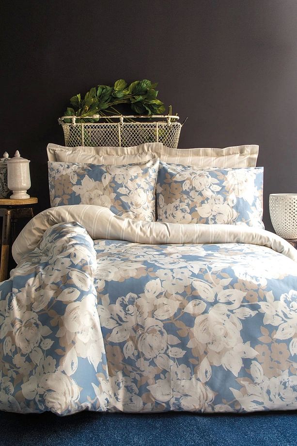 İssimo home Deco Rose Pamuk Saten Nevresim Takımı Çift Kişilik - 1