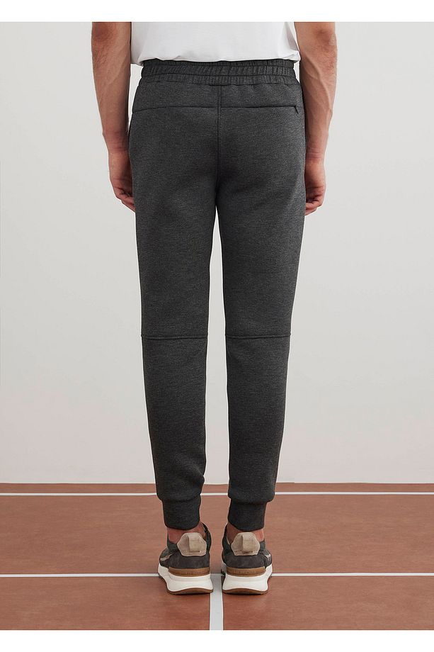 Antrasit Renk Örme Kumaşdan Jogger Pantolon - 5